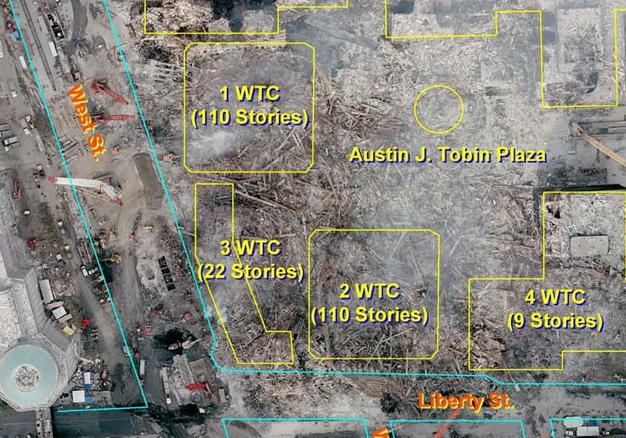 A map of the area where there are several buildings.