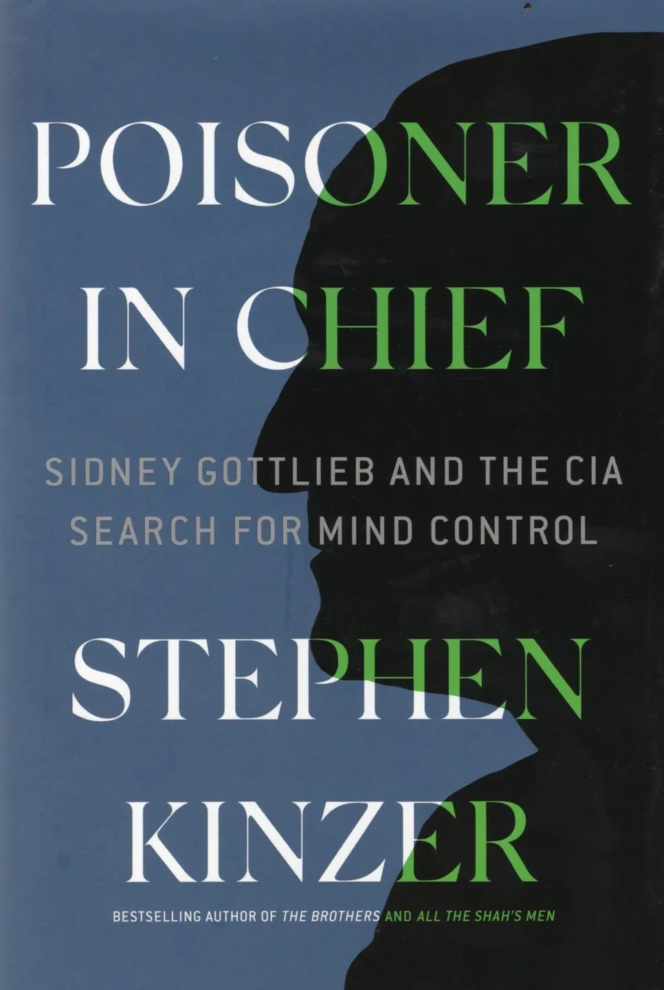 A book cover with the title of " poisoner in chief."