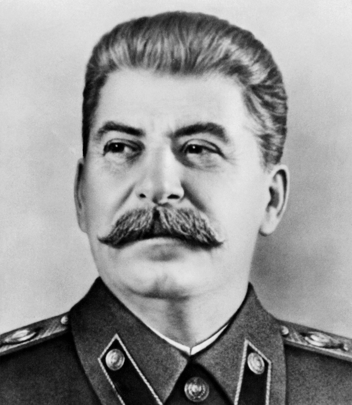 A black and white picture of stalin