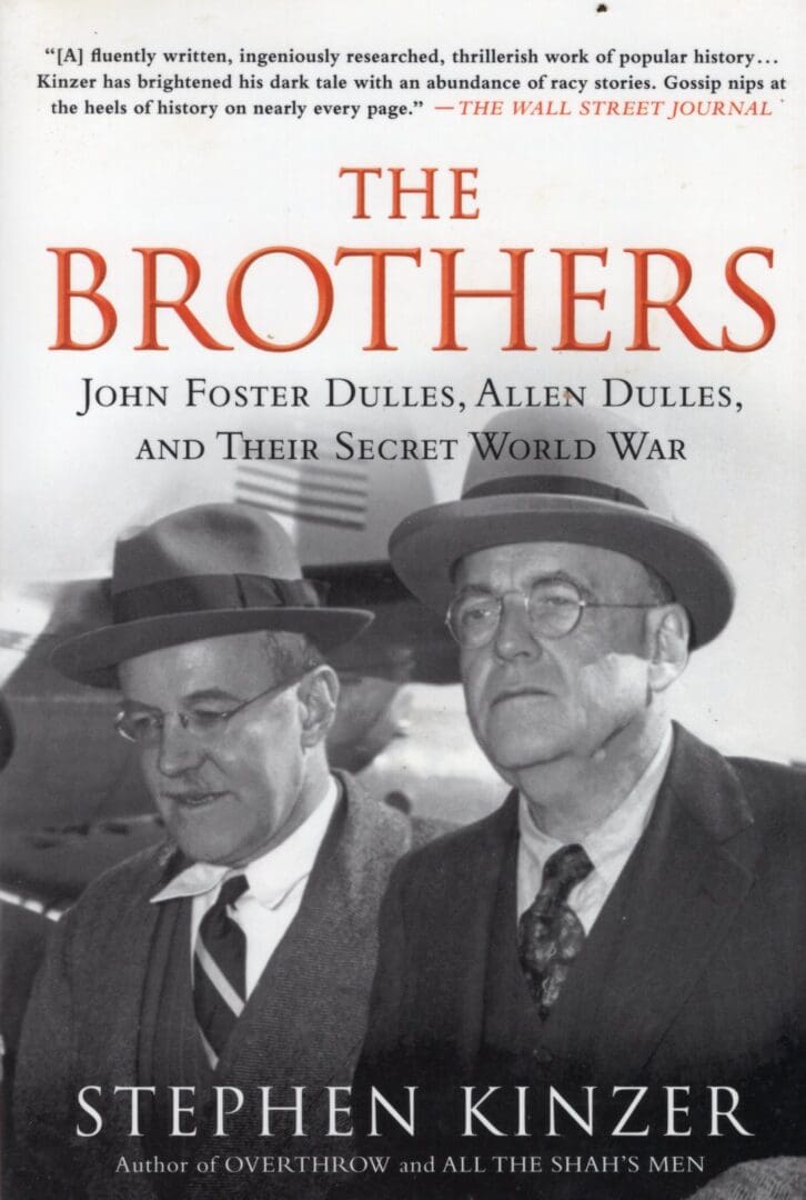 A book cover with two men in suits and hats.